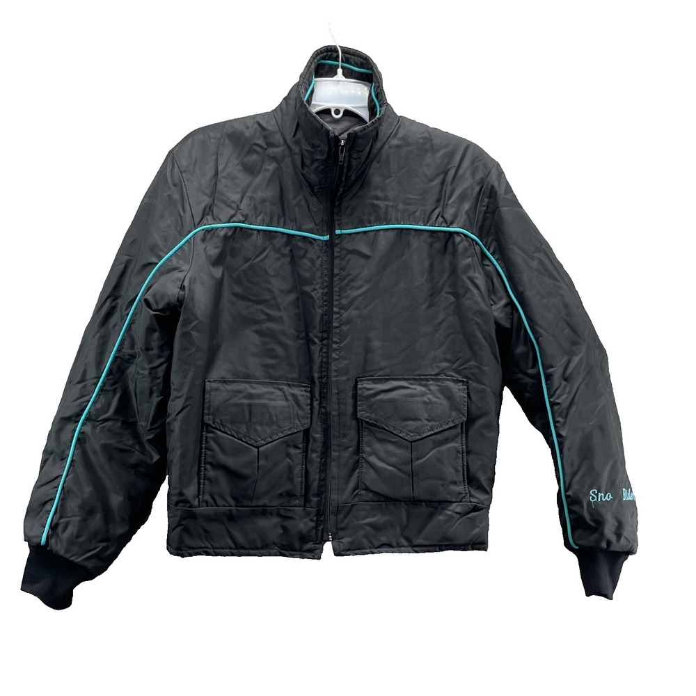 VTG Sno Rider Snow Mobile Bomber Jacket Mens Small Thinsulate Snowboard Made USA